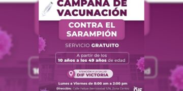 vacuna contra el sarampión DIF Victoria
