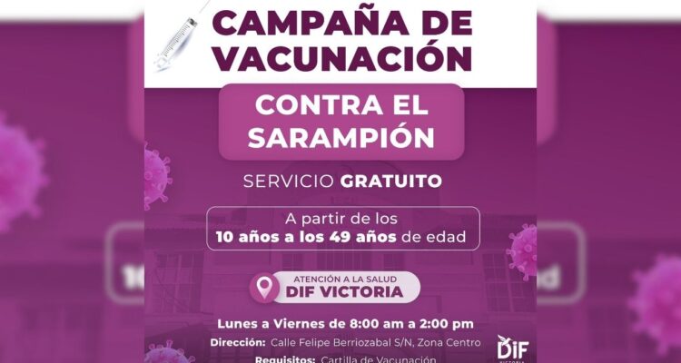 vacuna contra el sarampión DIF Victoria