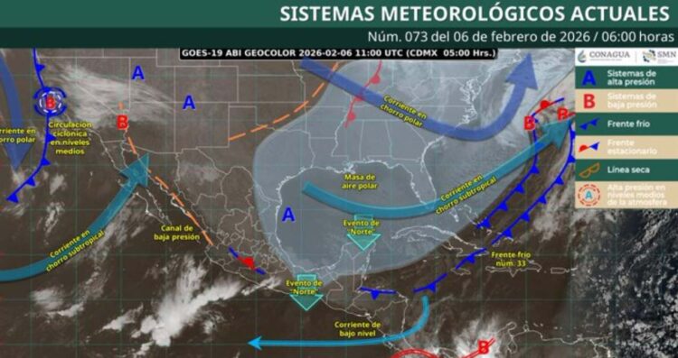 ¿Qué clima se espera en México este 6 de febrero del 2026