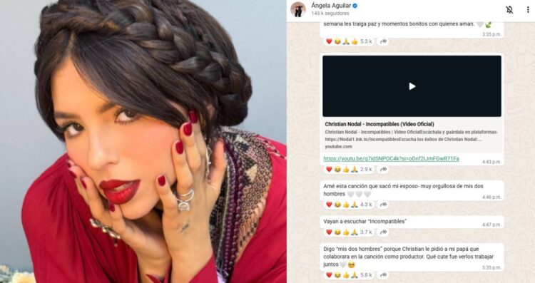 Ángela Aguilar revela que la nueva canción de Christian Nodal fue producida por Pepe Aguilar