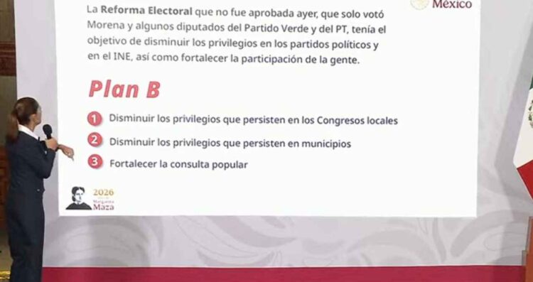 Anuncia Sheinbaum plan B tras rechazo de la reforma electoral en la Cámara de Diputados
