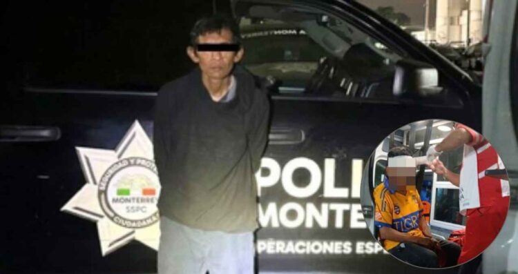 Arrestan a hombre tras golpear con una piedra a un peatón en el centro de Monterrey, NL