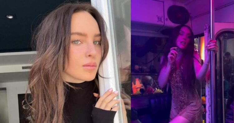 Belinda sorprende con broma viral en camión durante su visita a México