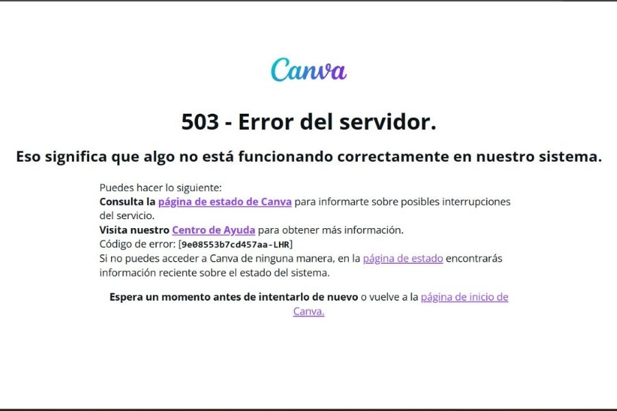 Canva se cayó