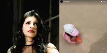 Cazzu comparte tiernas fotos de Inti en la playa antes de iniciar su gira por Estados Unidos