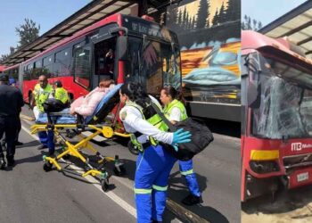 Colisión entre dos unidades del Metrobús deja múltiples lesionados en la zona de San Juan de Aragón en la CDMX
