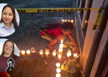 Colocan flores y veladoras en honor a las docentes asesinadas en la preparatoria 'Anton Makárenko' de Lázaro Cárdenas, Michoacán