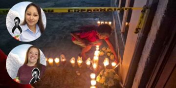 Colocan flores y veladoras en honor a las docentes asesinadas en la preparatoria 'Anton Makárenko' de Lázaro Cárdenas, Michoacán