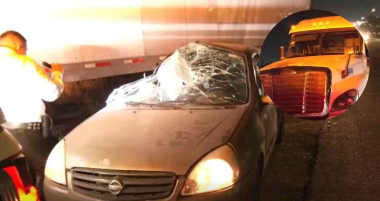 Conductor sobrevive de milagro tras participar en fuerte accidente en la carretera Monterrey-Saltillo