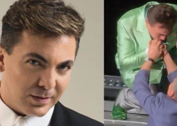 Cristian Castro sorprende al besar la mano de Julio César Chávez en el Auditorio Nacional