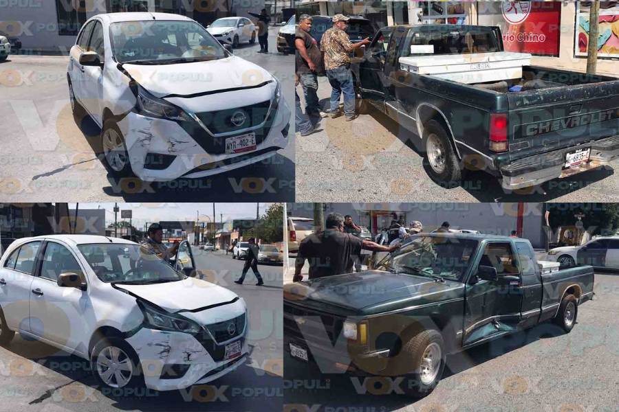 Descuido al volante provoca aparatoso choque en Ciudad Victoria, Tamaulipas