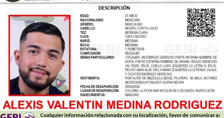 Emiten reporte de búsqueda para localizar a joven desaparecido en San Nicolás, Nuevo León