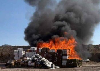 FGR incinera más de una tonelada de droga asegurada en Saltillo, Coahuila