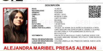 Fiscalía emite ficha de búsqueda por desaparición de adolescente en García, Nuevo León