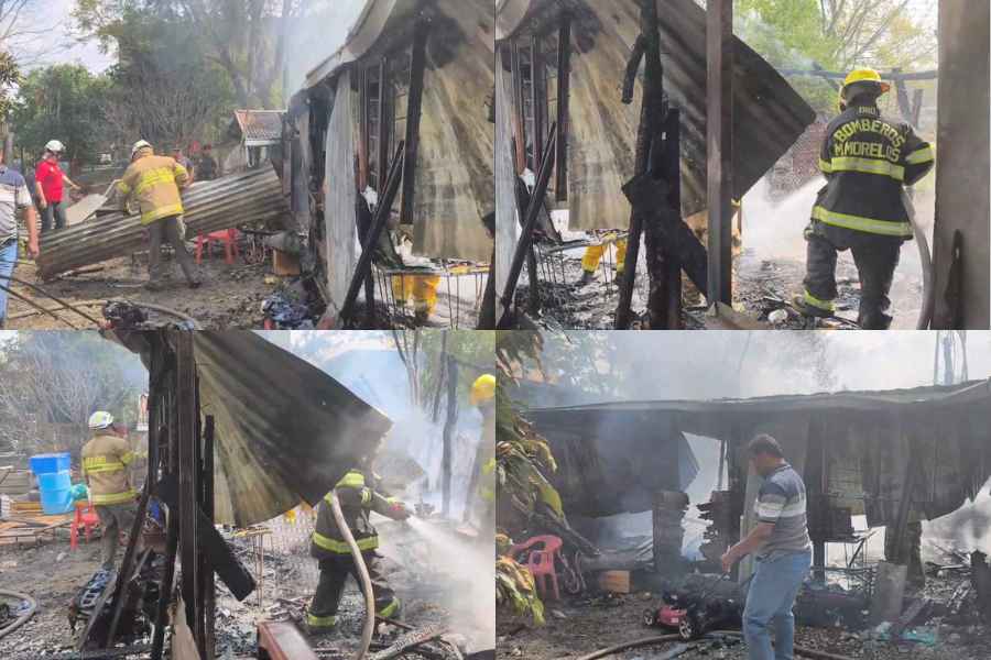 Fuego arrasa con vivienda en Montemorelos, Nuevo León, tras presunto sobrecalentamiento de celular