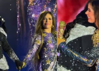 Gloria Trevi sorprende al reencontrarse con Mary Boquitas en concierto