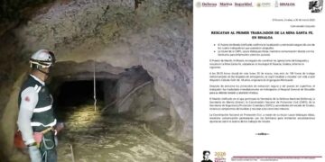 Hallan con vida a trabajador tras derrumbe en la mina Santa Fe en El Rosario, Sinaloa