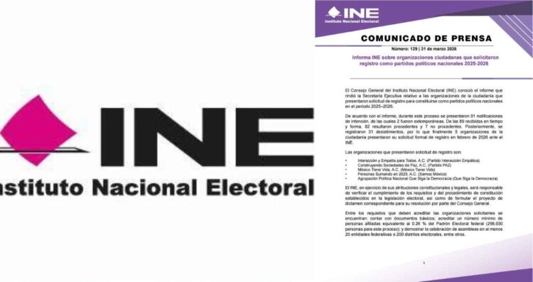 INE recibe solicitudes de organizaciones para convertirse en partidos políticos