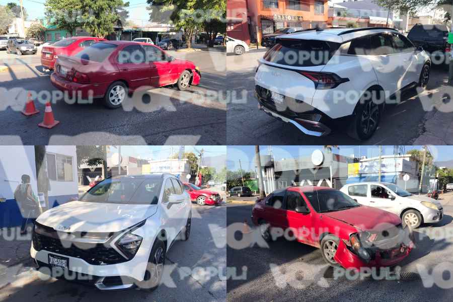 Imprudente conductora cruza avenida sin precaución y causa accidente vial en Ciudad Victoria, Tamaulipas