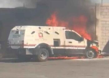 camión de valores incendio Santa Catarina