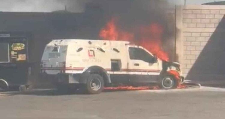 camión de valores incendio Santa Catarina