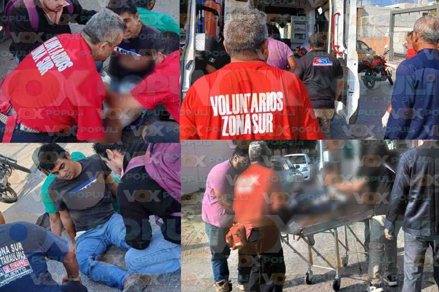 Joven motociclista resulta lesionado tras chocar contra camioneta en Tampico, Tamaulipas