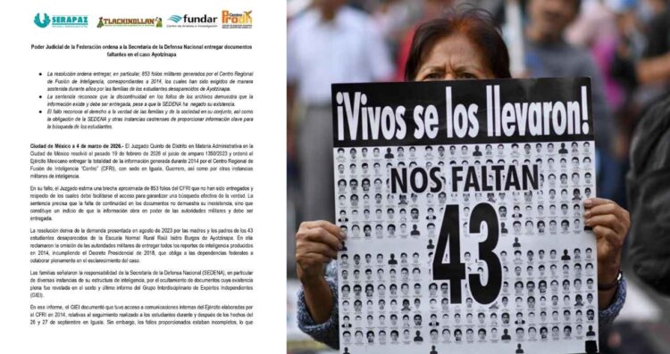 Juez solicita al Ejército proporcionar documentos clave del caso Ayotzinapa