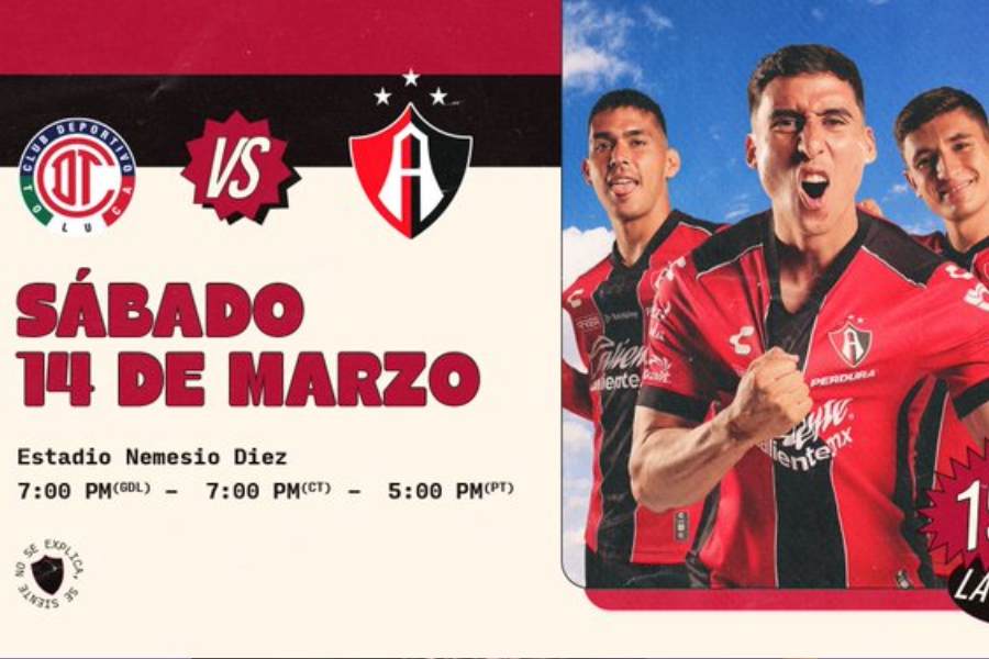 Liga MX ¿A qué hora y dónde ver Toluca vs Atlas en la Jornada 11 del Clausura 2026