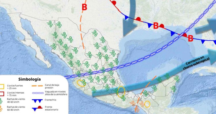 Lluvias y vientos clima en México