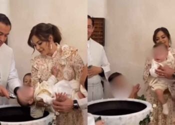Mariana Echeverría bautizo de su hijo