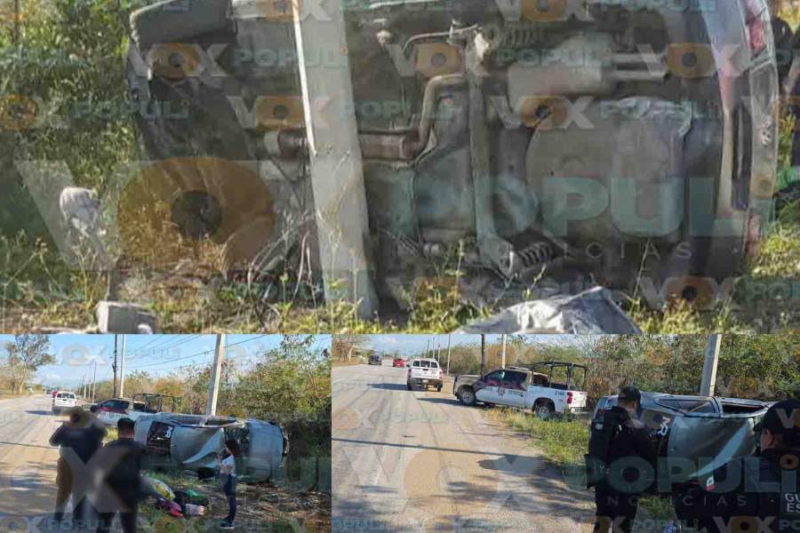 Mujer resulta lesionada tras volcadura en Altamira, Tamaulipas