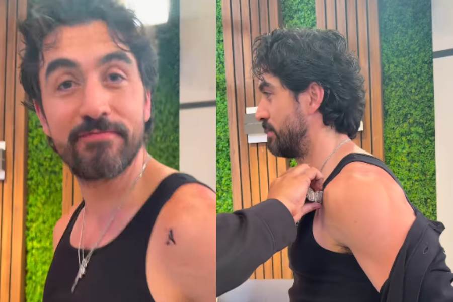 Novio de Andrea Legarreta se hace tatuaje temporal en honor a ella