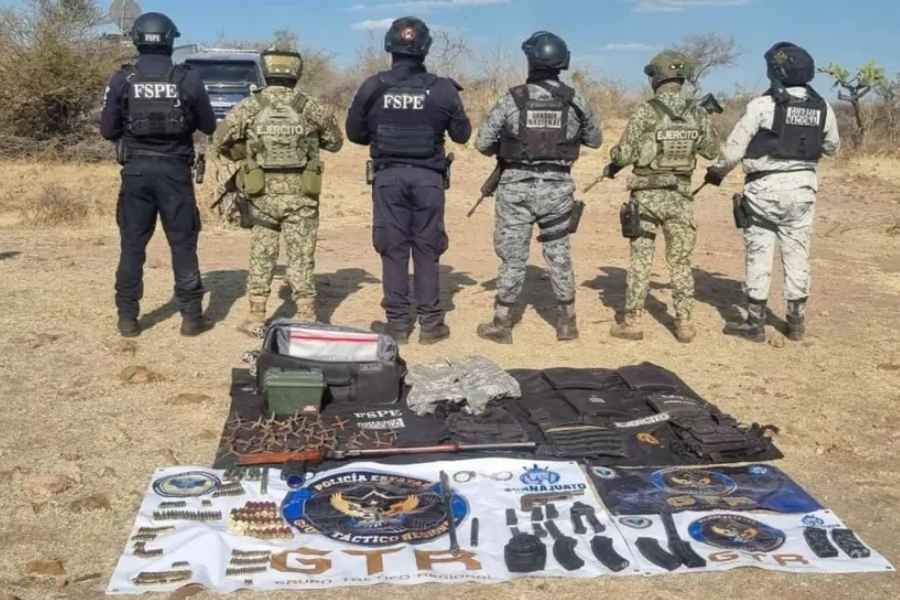 Operativo conjunto permite localizar armas y más de 160 cartuchos en Juventino Rosas, Guanajuato