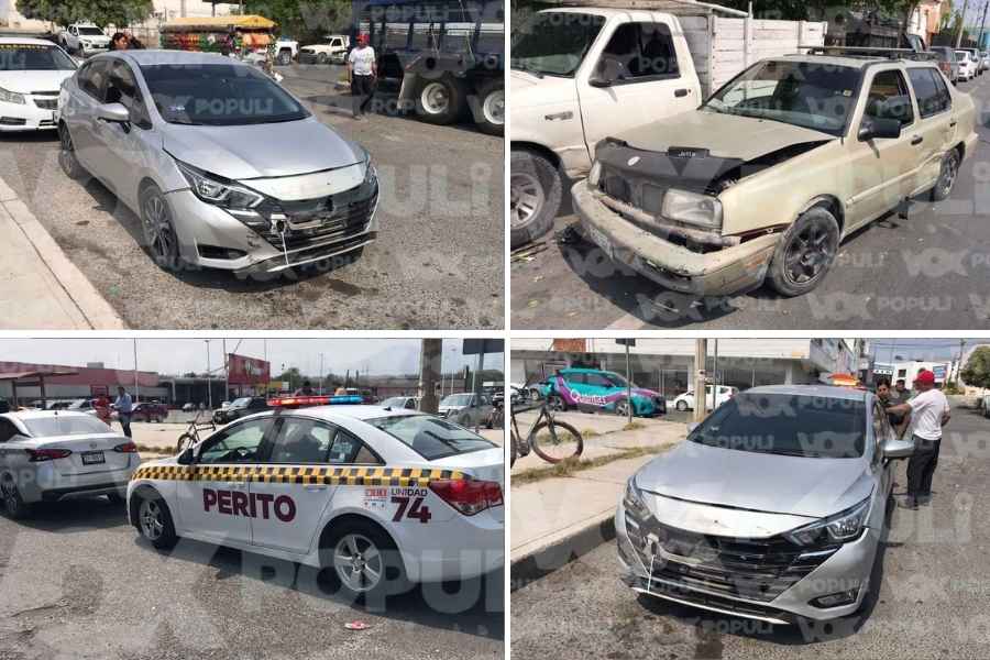 Por no ver el alto, conductor desata choque múltiple en Ciudad Victoria, Tamaulipas