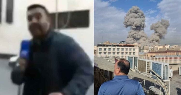 Reportero sigue transmitiendo en vivo mientras se registran bombardeos en Teherán