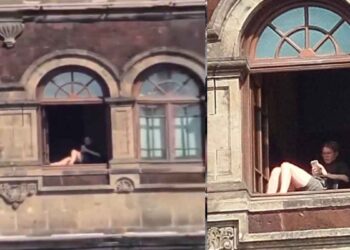 Sancionan a mujer que tomó el sol en ventana de Palacio Nacional