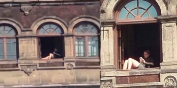 Sancionan a mujer que tomó el sol en ventana de Palacio Nacional