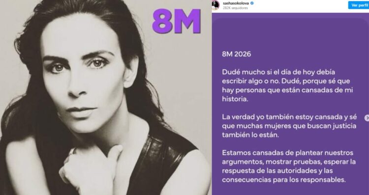 Sasha Sokol vuelve a alzar la voz en el 8M de 2026