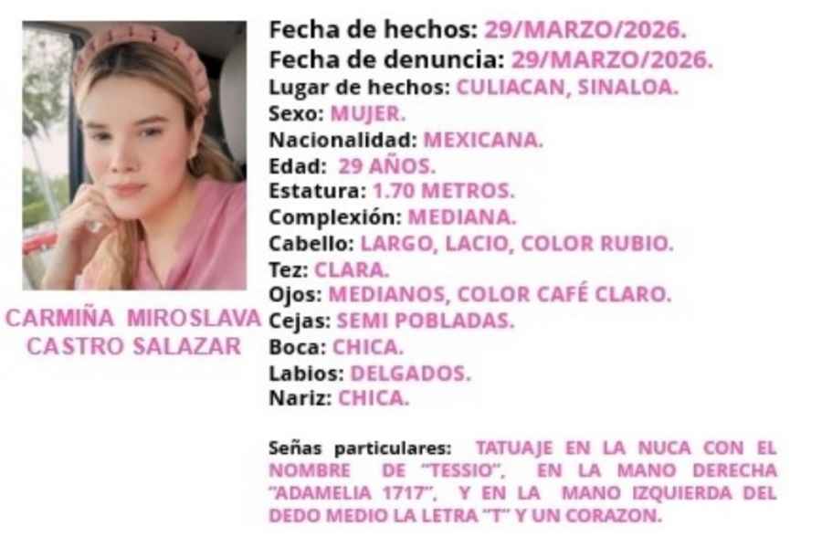 Secuestran a la influencer Carmiña Castro frente a su esposo e hijo en Culiacán