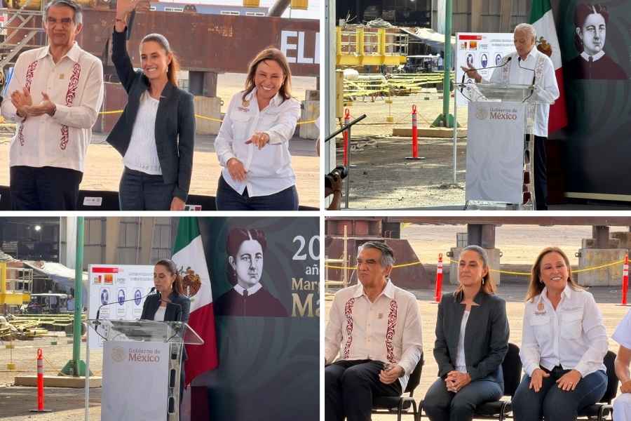 Sheinbaum encabeza ceremonia del 88 aniversario de la Expropiación Petrolera en Pueblo Viejo, Veracruz