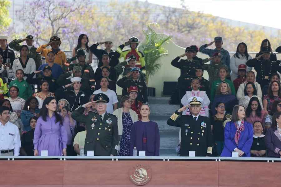Sheinbaum encabeza conmemoración del Día Internacional de la Mujer en Campo Marte