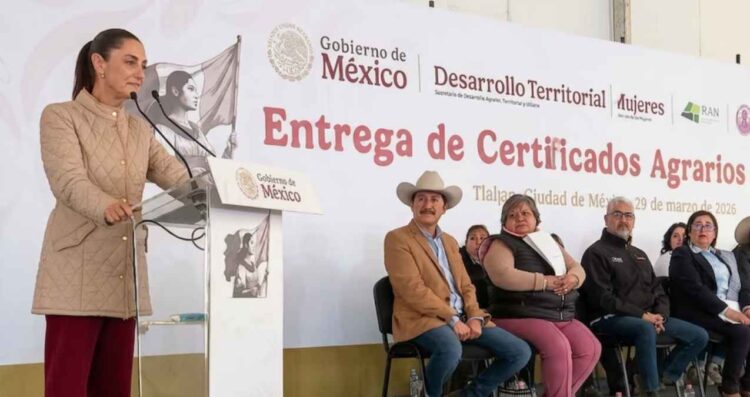 Sheinbaum impulsa entrega de certificados agrarios a mujeres en Tlalpan, Ciudad de México