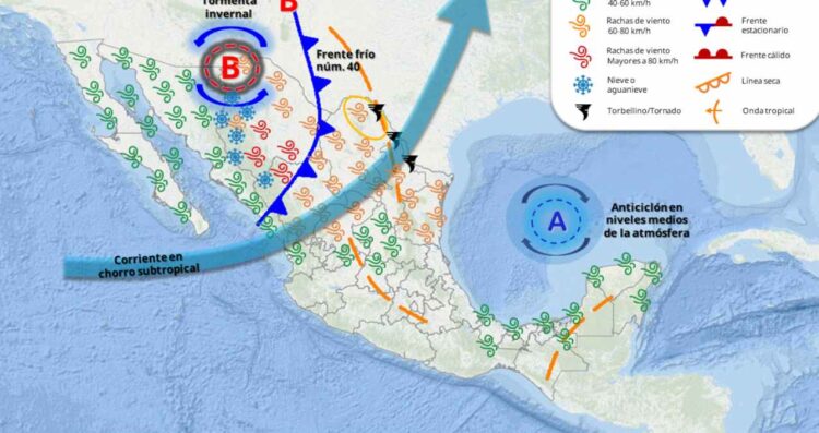 Tormenta Invernal México estados