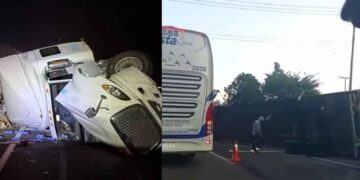 Tráiler cargado con botellas de shampoo vuelca en la autopista México-Cuernavaca