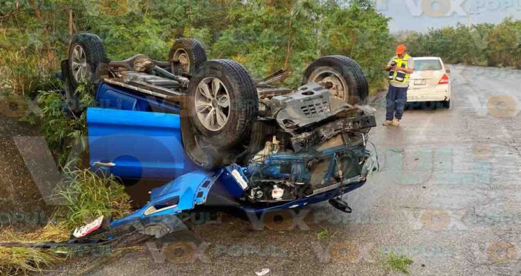 Volcadura de camioneta en el Corredor Urbano “Luis Donaldo Colosio” deja dos lesionados en Altamira, Tamaulipas