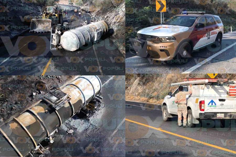 Volcadura de tráileres provoca explosión en la Rumbo Nuevo Victoria en Tamaulipas
