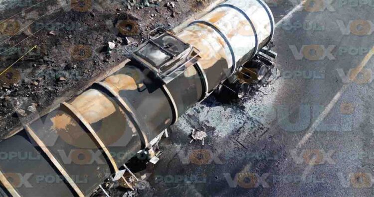 Volcadura de tráileres provoca explosión en la Rumbo Nuevo Victoria en Tamaulipas