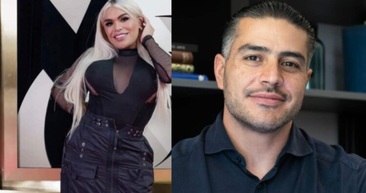 Wendy Guevara recibe de regalo una cobija con el rostro de Omar García Harfuch