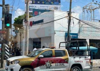 asalto en sucursal Banamex Tampico