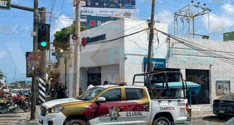 asalto en sucursal Banamex Tampico